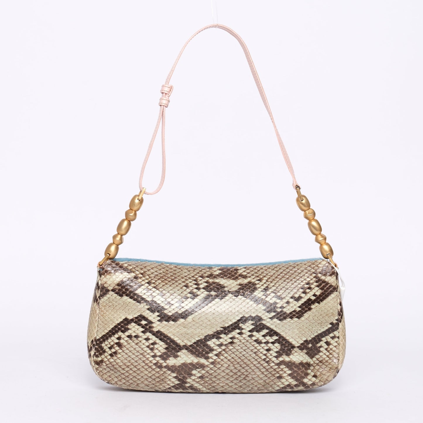Christian Dior Blue & Pink Ponyhair and Snakeskin Malice Bag