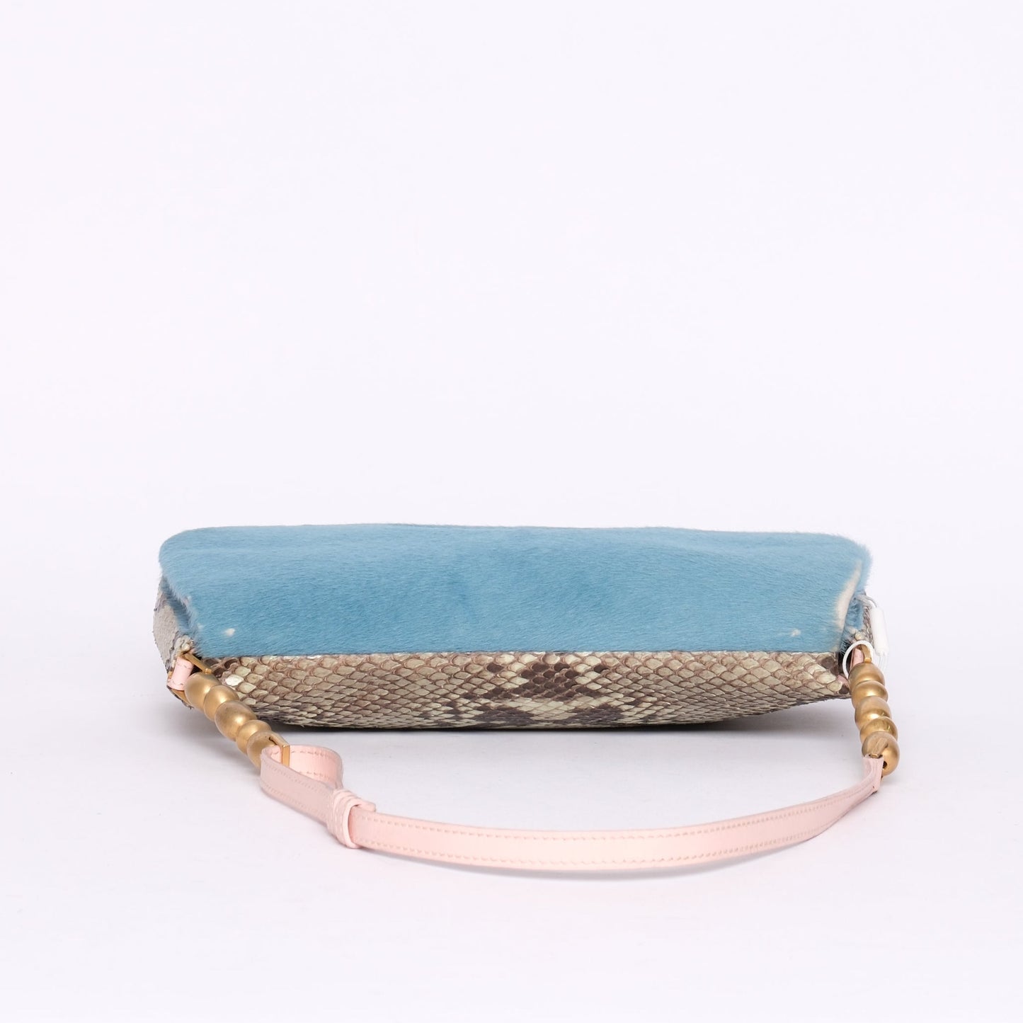 Christian Dior Blue & Pink Ponyhair and Snakeskin Malice Bag