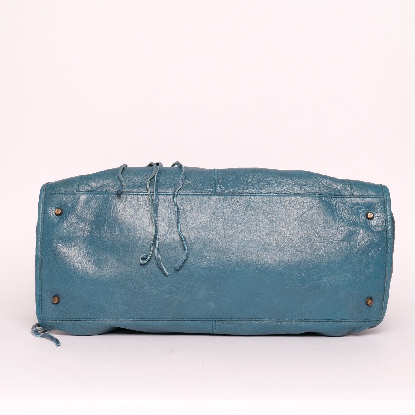 Balenciaga Blue Work City Tote Bag w/ Bronze Hardware