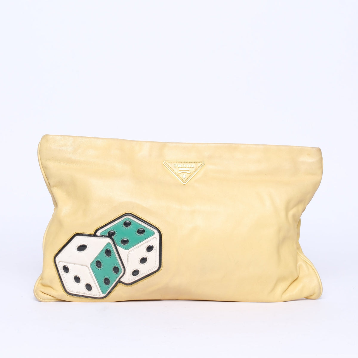 Prada Yellow Nylon Dice Pouch