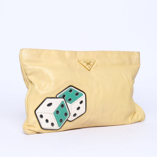 Prada Yellow Nylon Dice Pouch