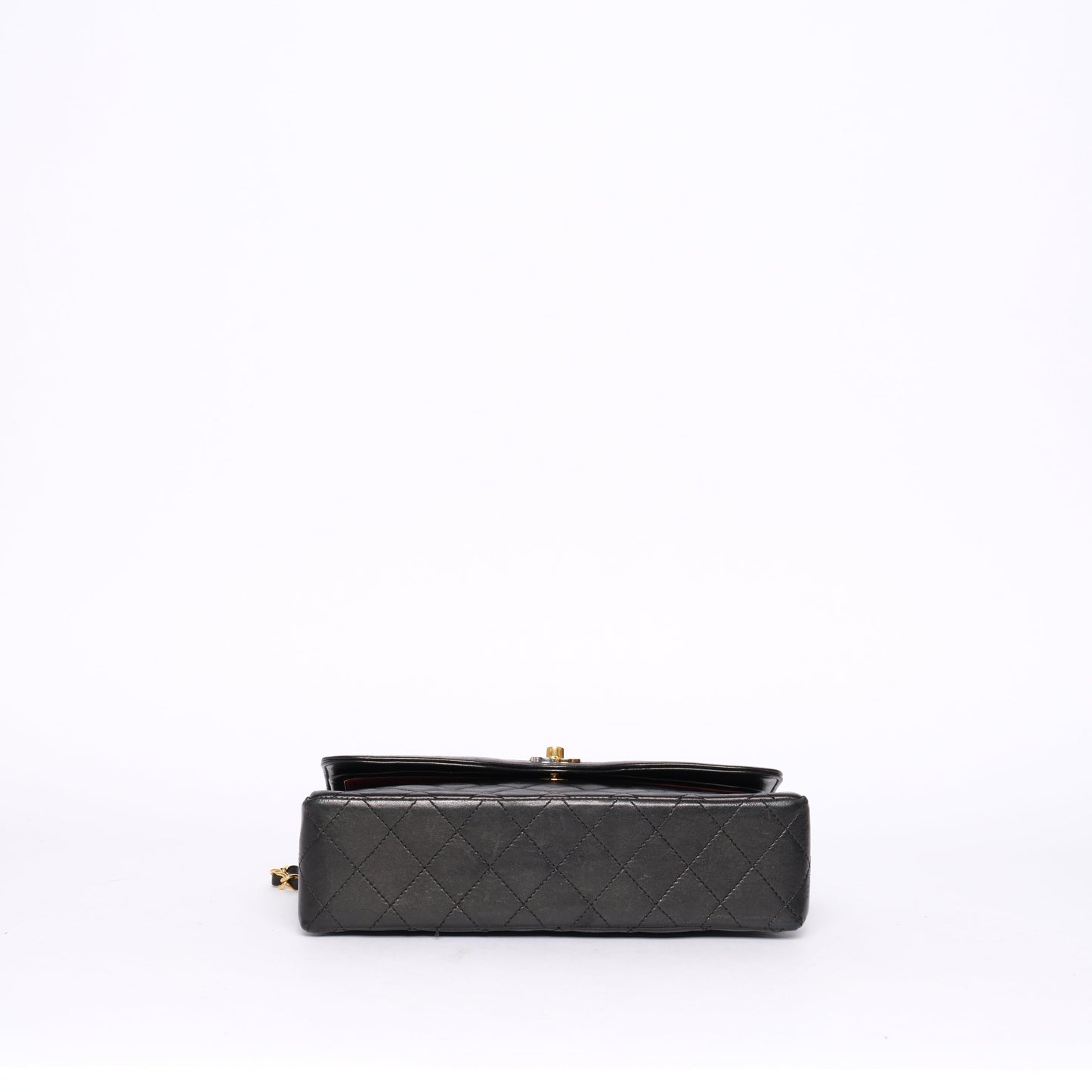 Chanel Black Lambskin Leather Quilted Paris Exclusive Two-Tone Double Flap
