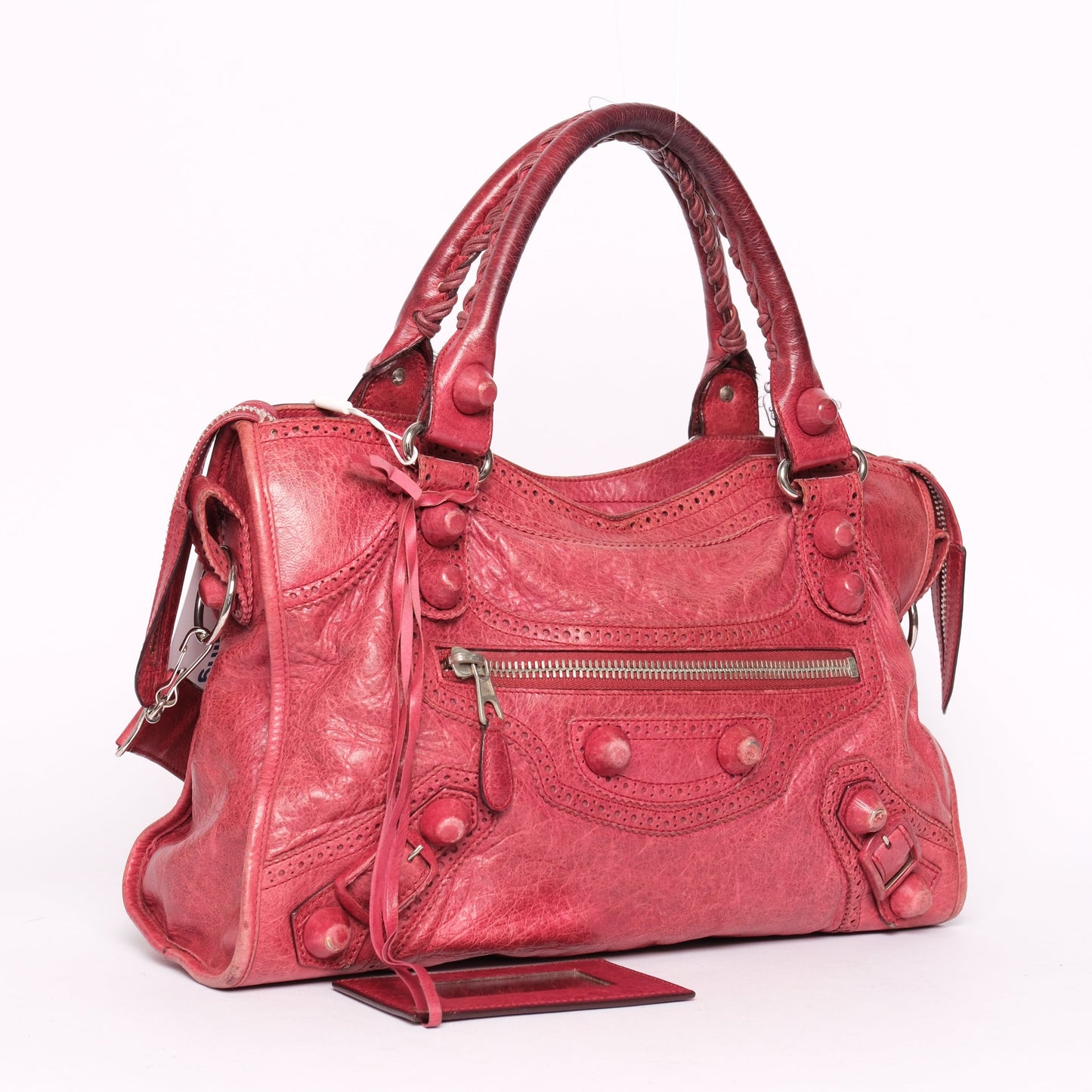 Balenciaga Red Leather Brogues Giant City Bag