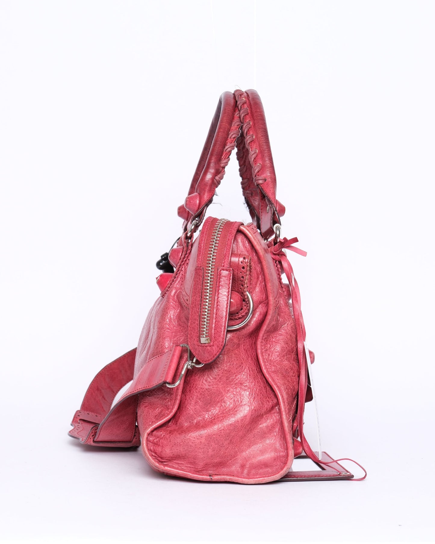 Balenciaga Red Leather Brogues Giant City Bag