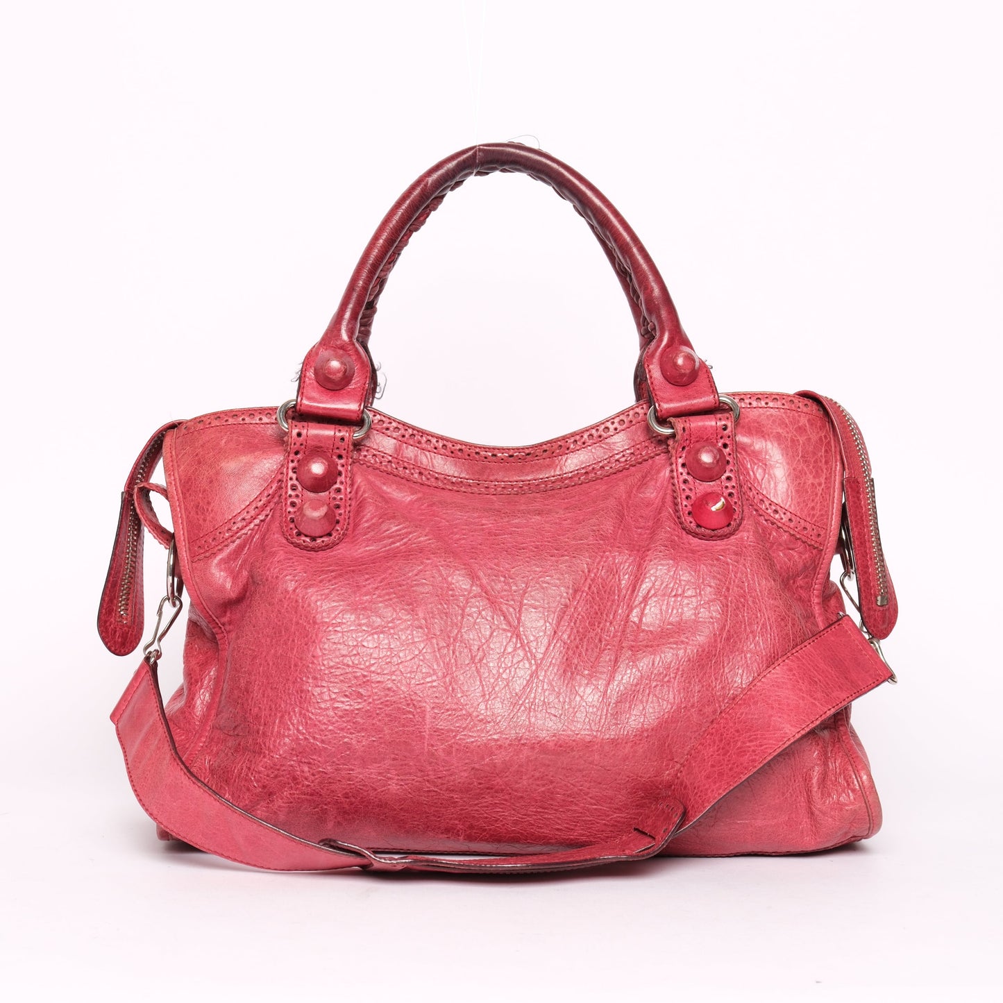 Balenciaga Red Leather Brogues Giant City Bag