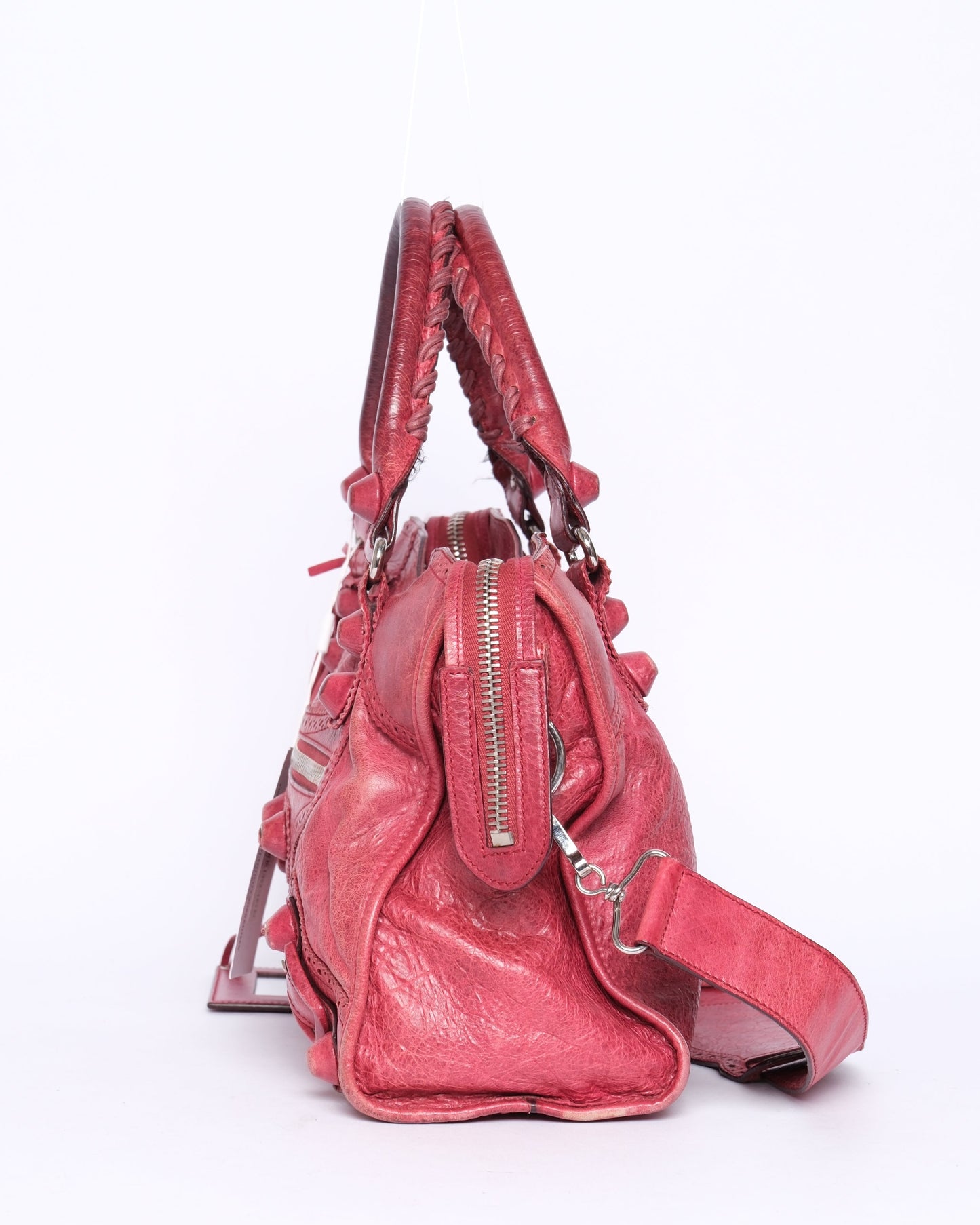 Balenciaga Red Leather Brogues Giant City Bag