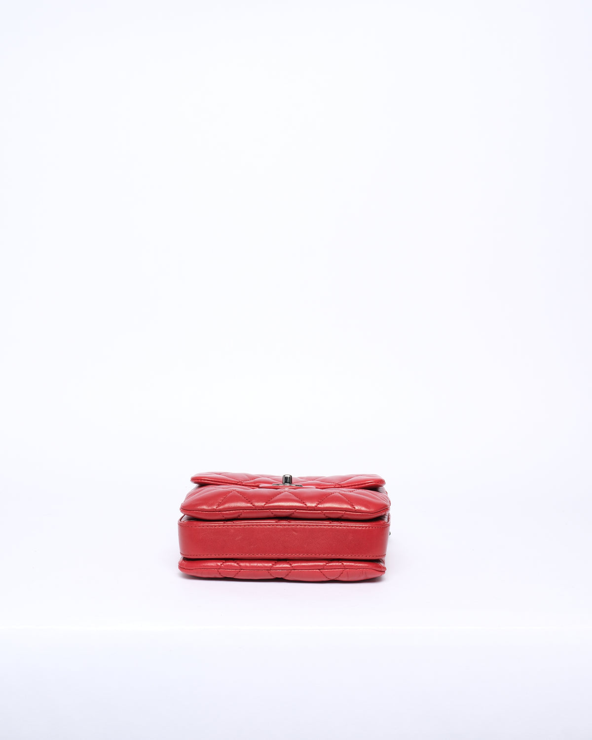 Chanel 2011 Red Lambskin Mini Accordion Flap Bag