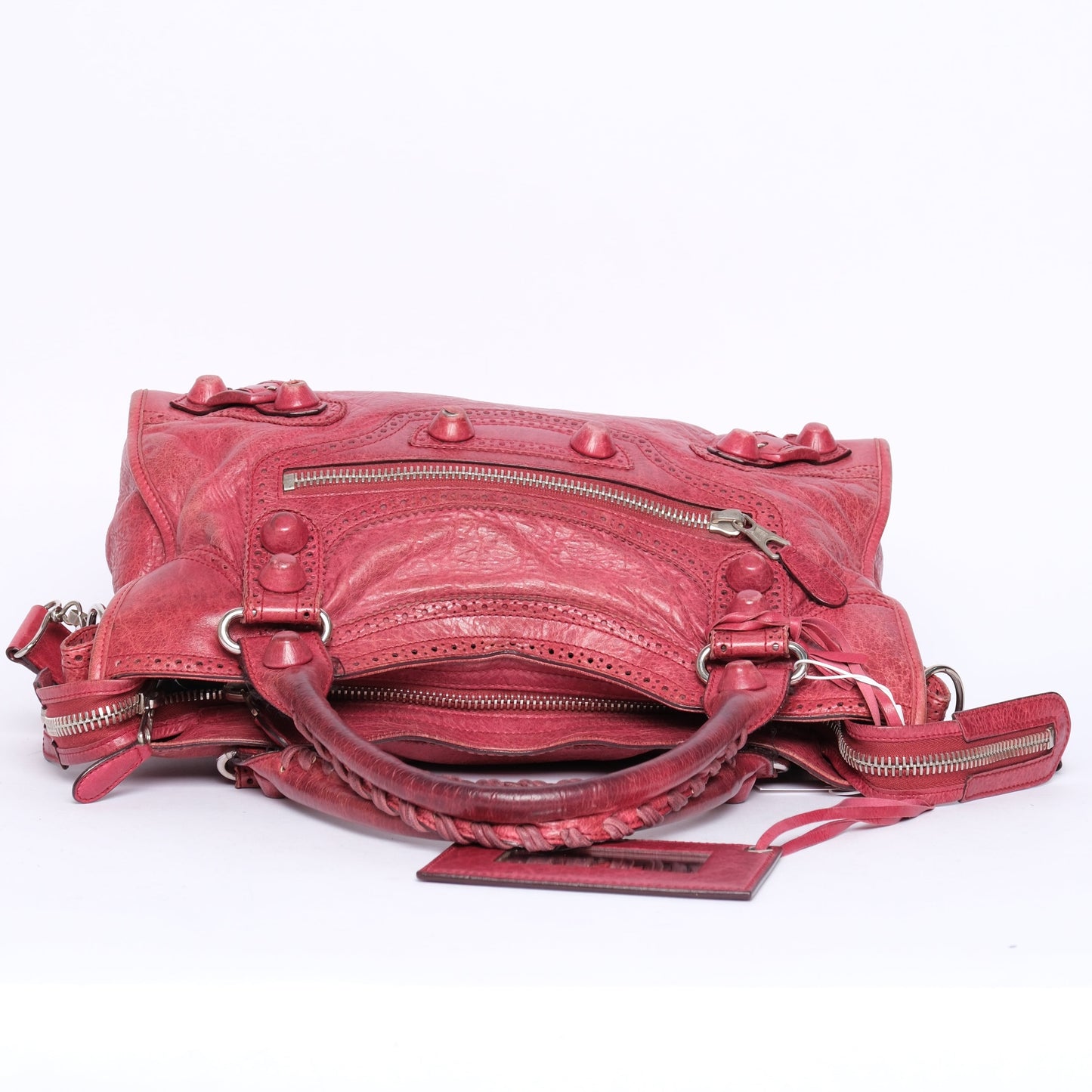 Balenciaga Red Leather Brogues Giant City Bag