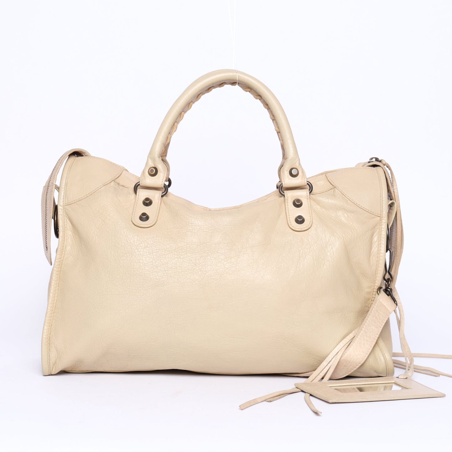 Balenciaga Beige City Bag w/ Bronze Hardware
