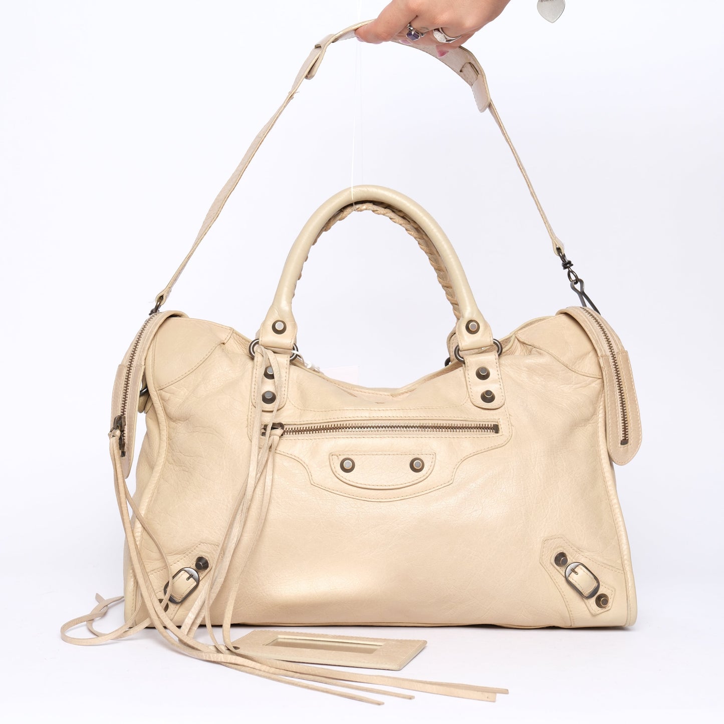 Balenciaga Beige City Bag w/ Bronze Hardware