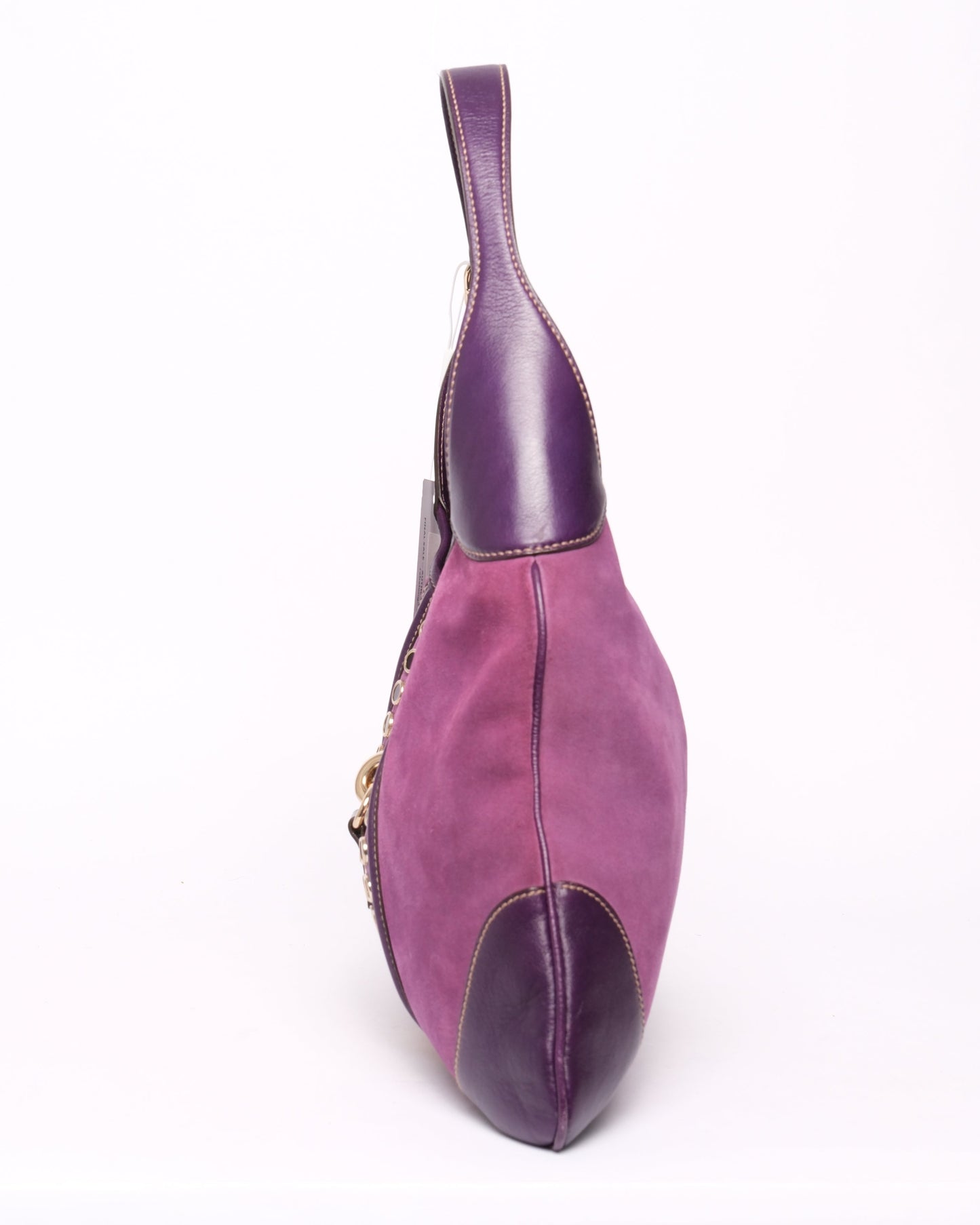 Gucci Purple Suede Studded Jackie Shoulder Bag