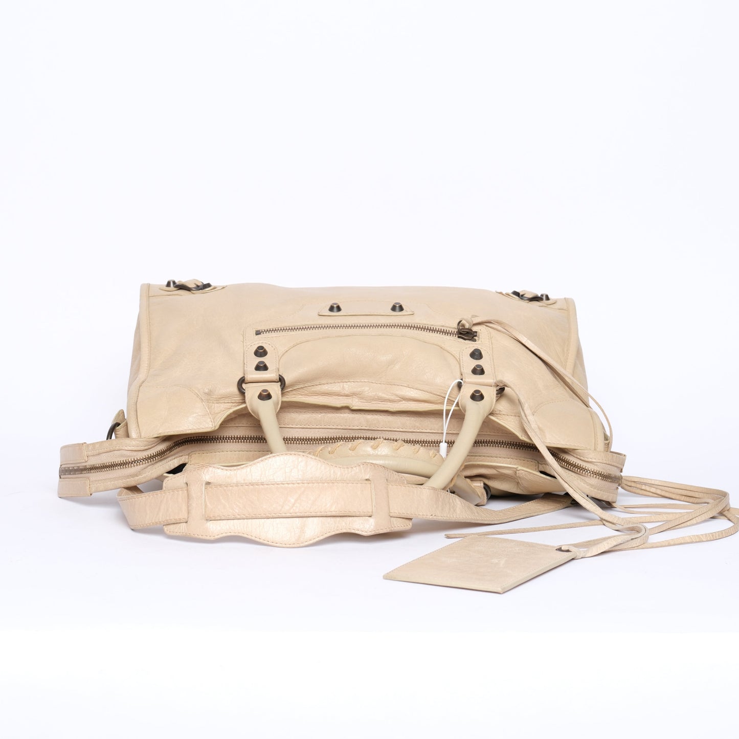 Balenciaga Beige City Bag w/ Bronze Hardware