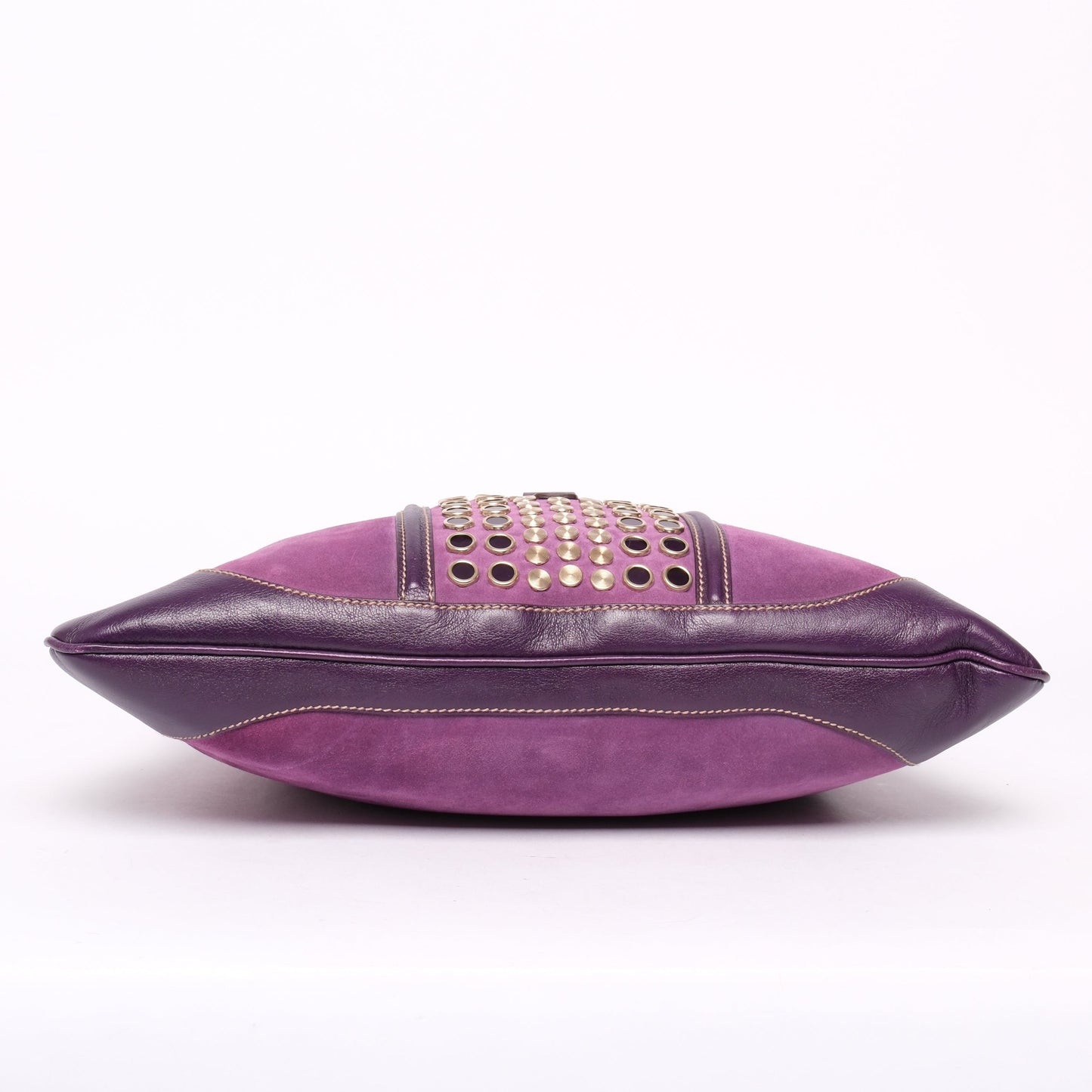 Gucci Purple Suede Studded Jackie Shoulder Bag