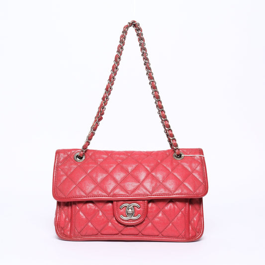 Chanel Red Caviar French Riviera Flap Bag