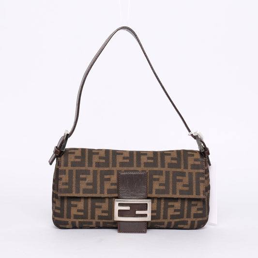 Fendi Zucca Monogram Baguette Shoulder Bag