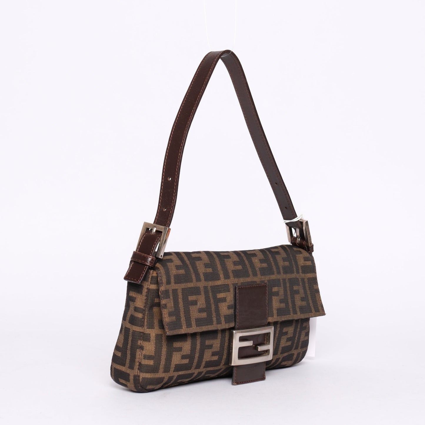 Fendi Zucca Monogram Baguette Shoulder Bag