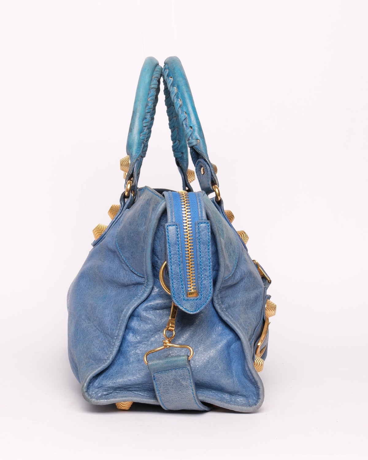 Balenciaga Blue Part Time City Bag w/ Gold Hardware