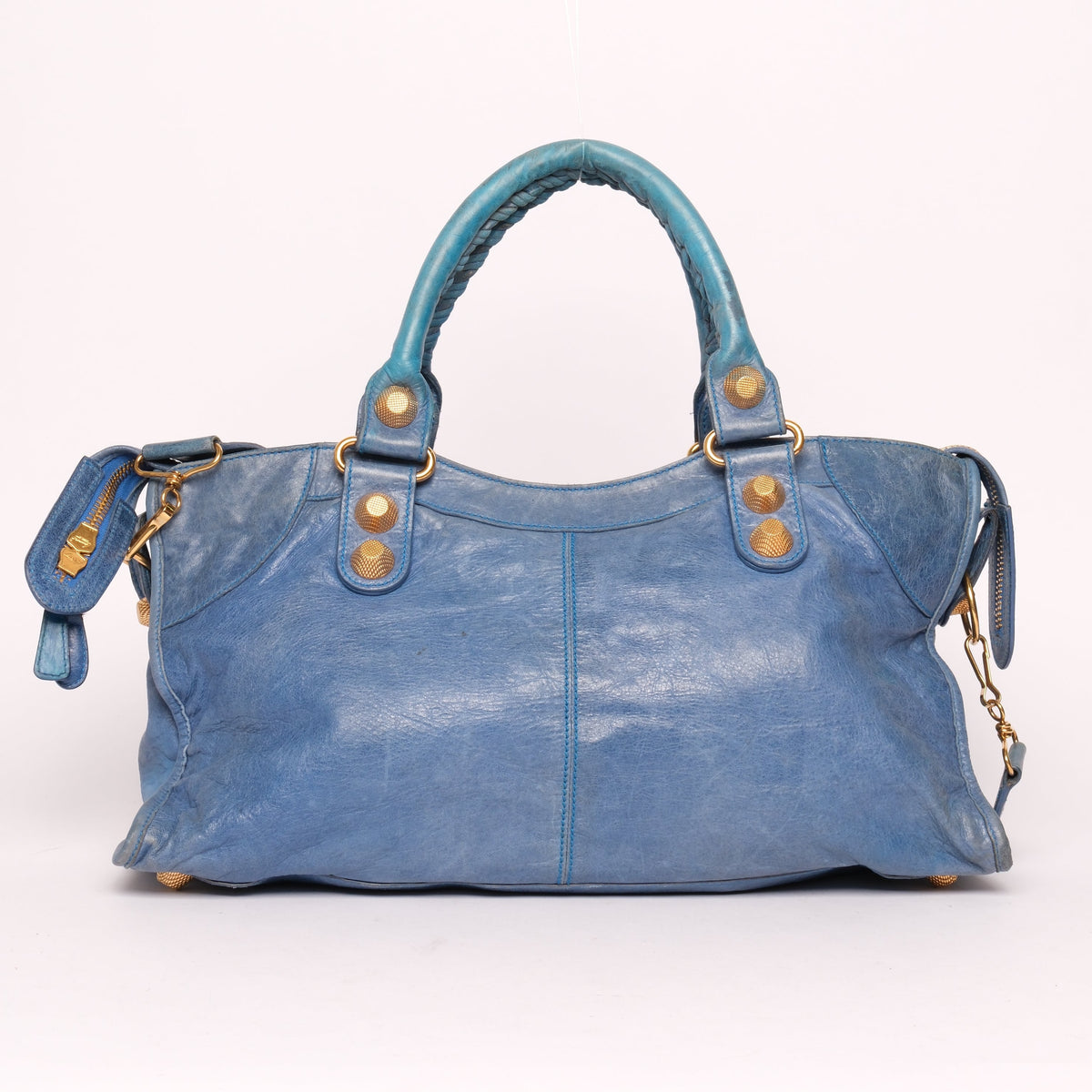 Balenciaga Blue Part Time City Bag w/ Gold Hardware