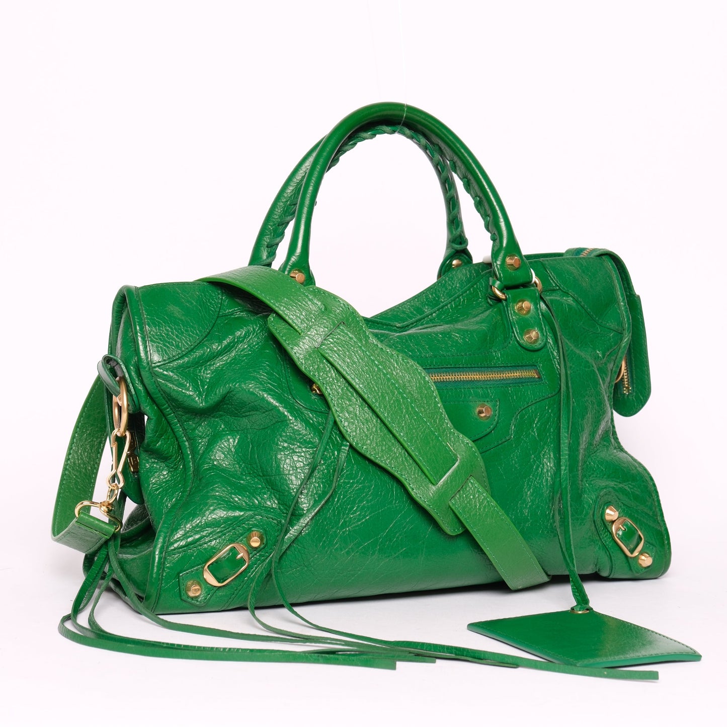 Balenciaga Green City Bag w/ Gold Hardware