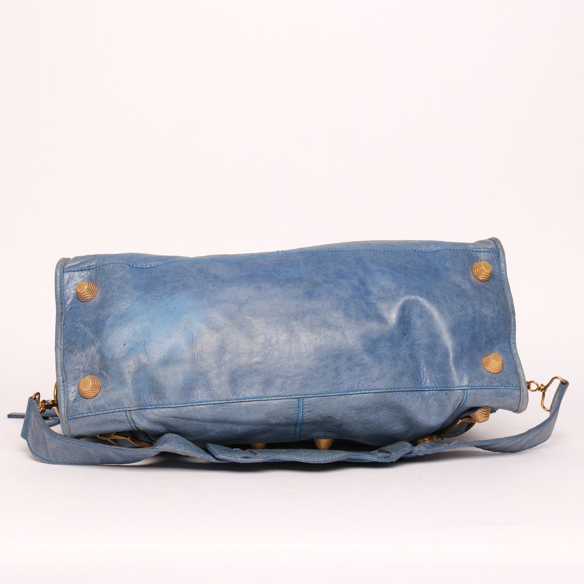Balenciaga Blue Part Time City Bag w/ Gold Hardware