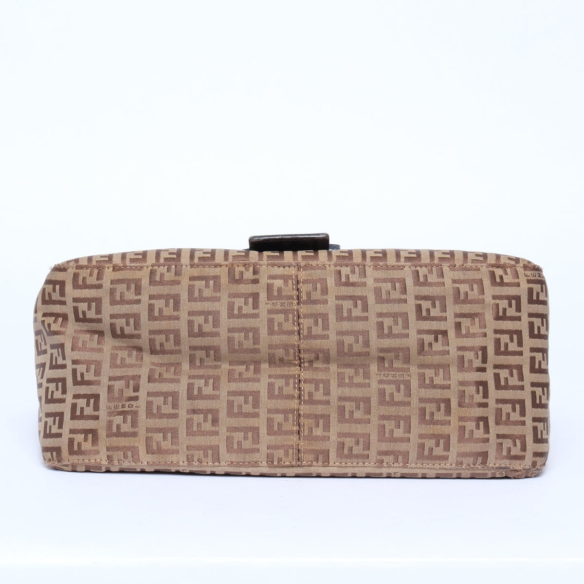 Fendi Brown Canvas Zucchino Monogram Mamma Baguette Shoulder Bag