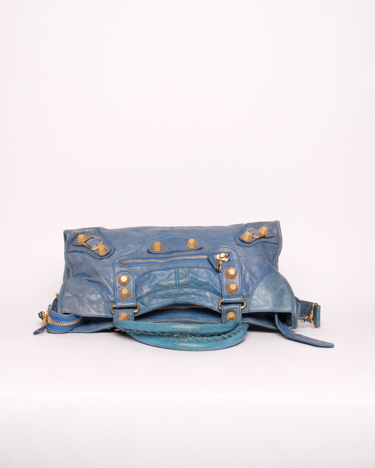 Balenciaga Blue Part Time City Bag w/ Gold Hardware