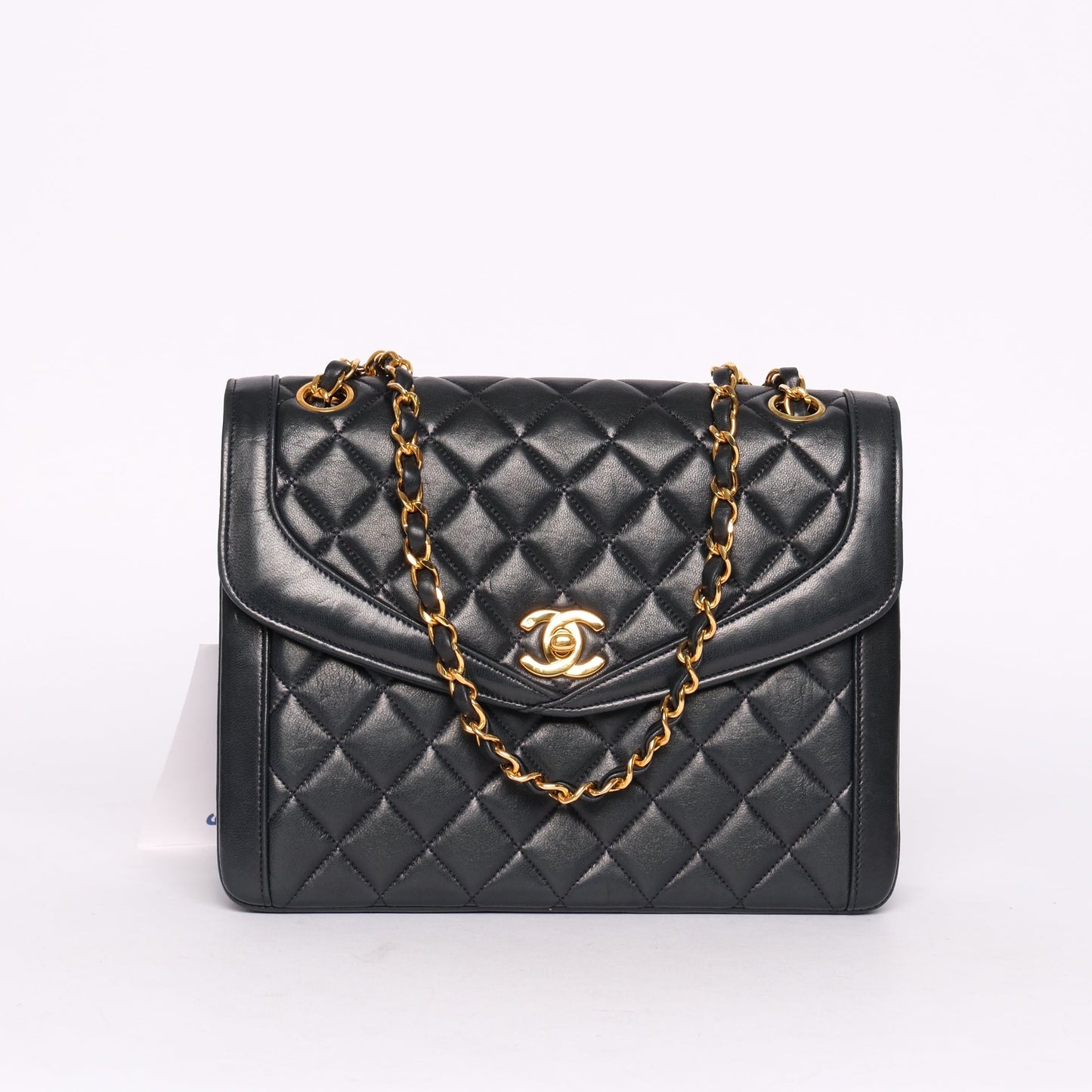 Chanel Black 24KGP Matelassé Lambskin Flap Bag