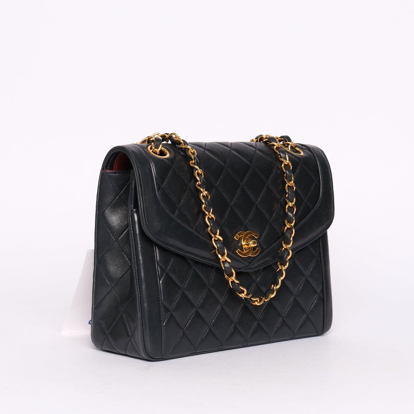 Chanel Black 24KGP Matelassé Lambskin Flap Bag