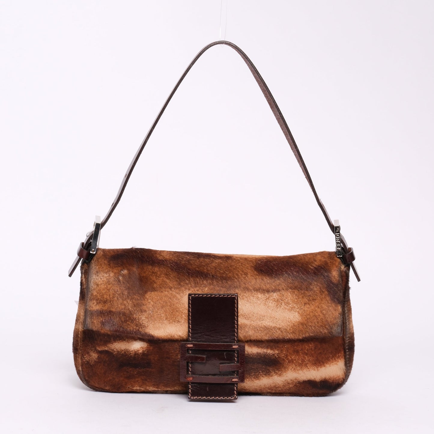 Fendi Brown Ponyhair Baguette Shoulder Bag