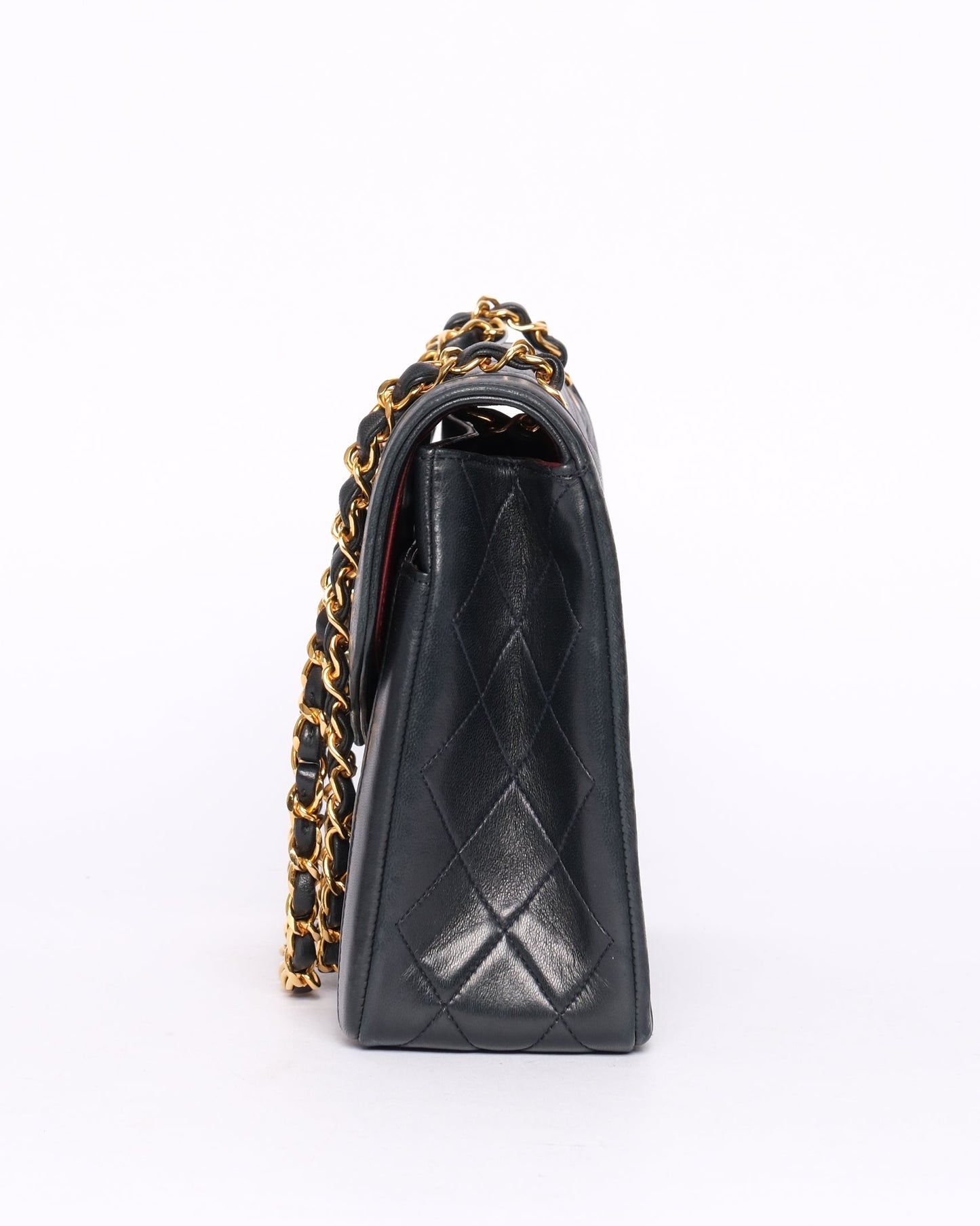 Chanel Black 24KGP Matelassé Lambskin Flap Bag