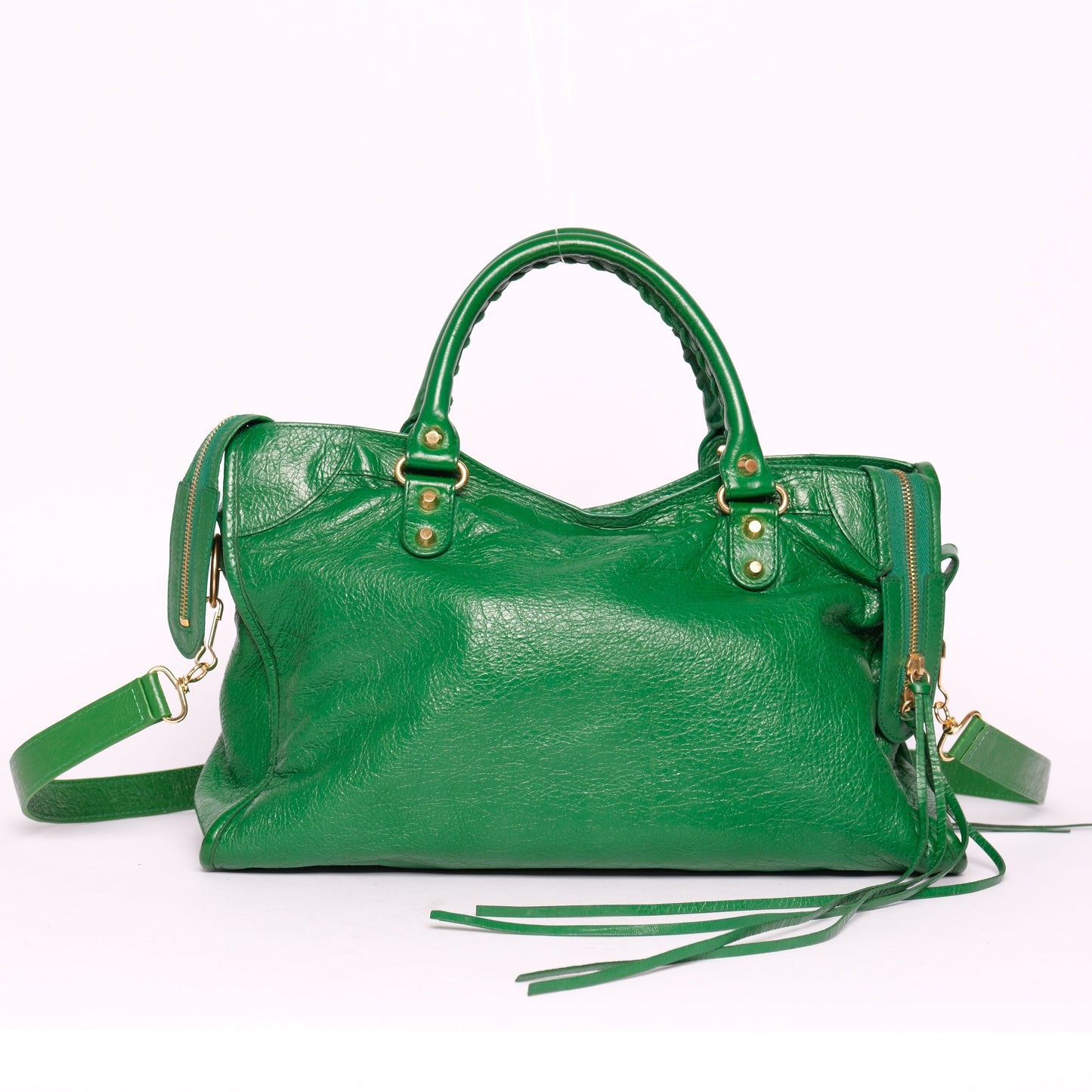 Balenciaga Green City Bag w/ Gold Hardware