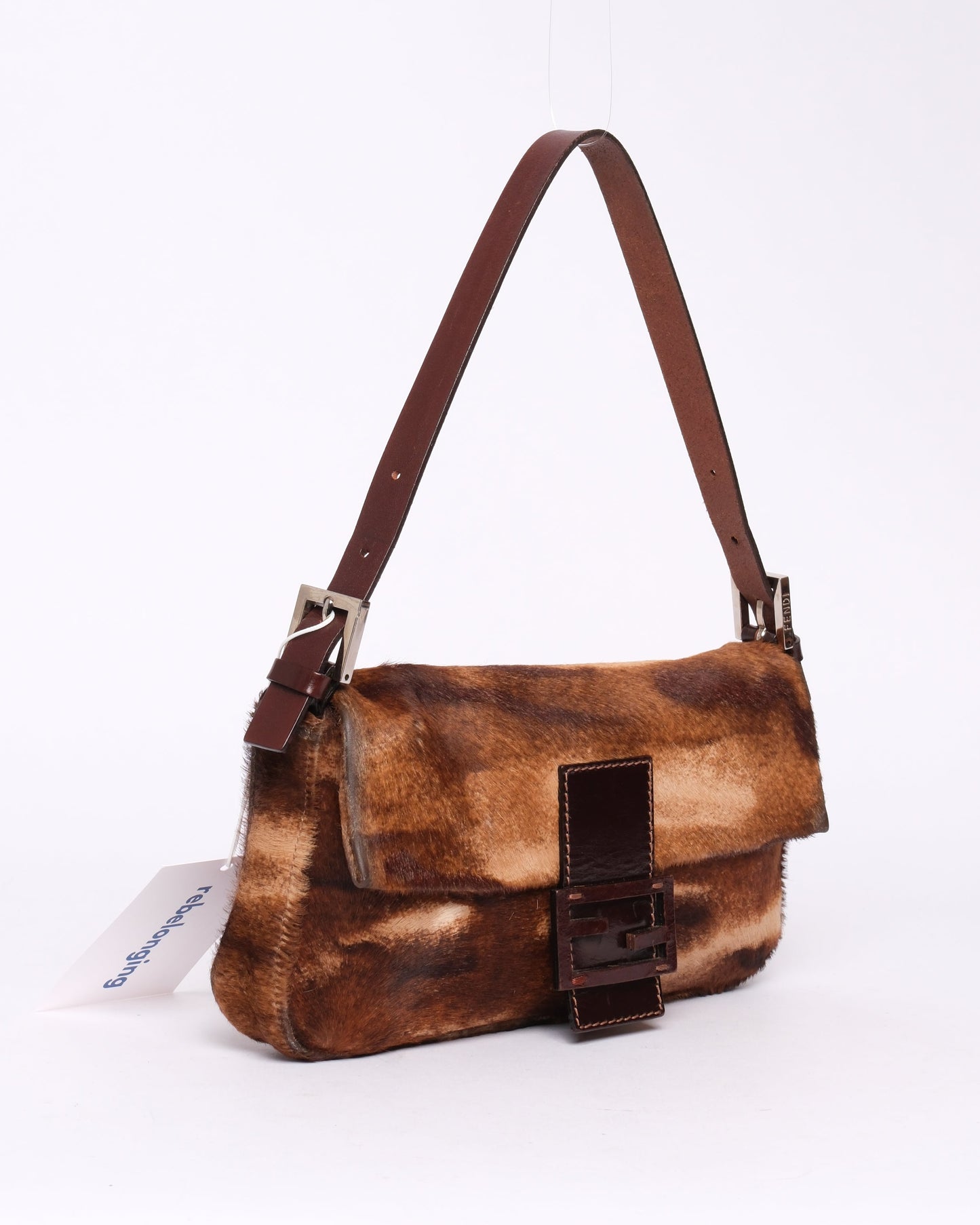 Fendi Brown Ponyhair Baguette Shoulder Bag