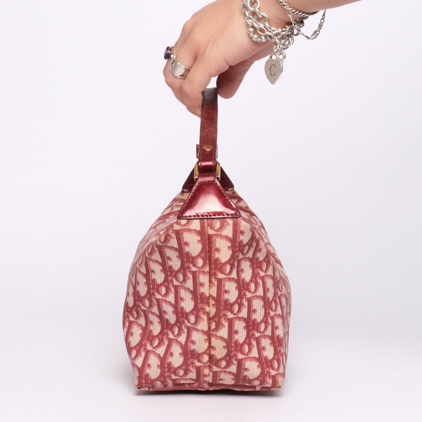 Christian Dior Red Canvas Trotter Monogram Pochette Accessory