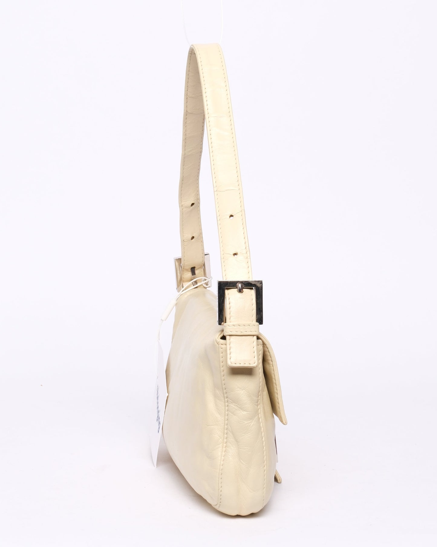 Fendi Butter Yellow Leather Baguette Shoulder Bag