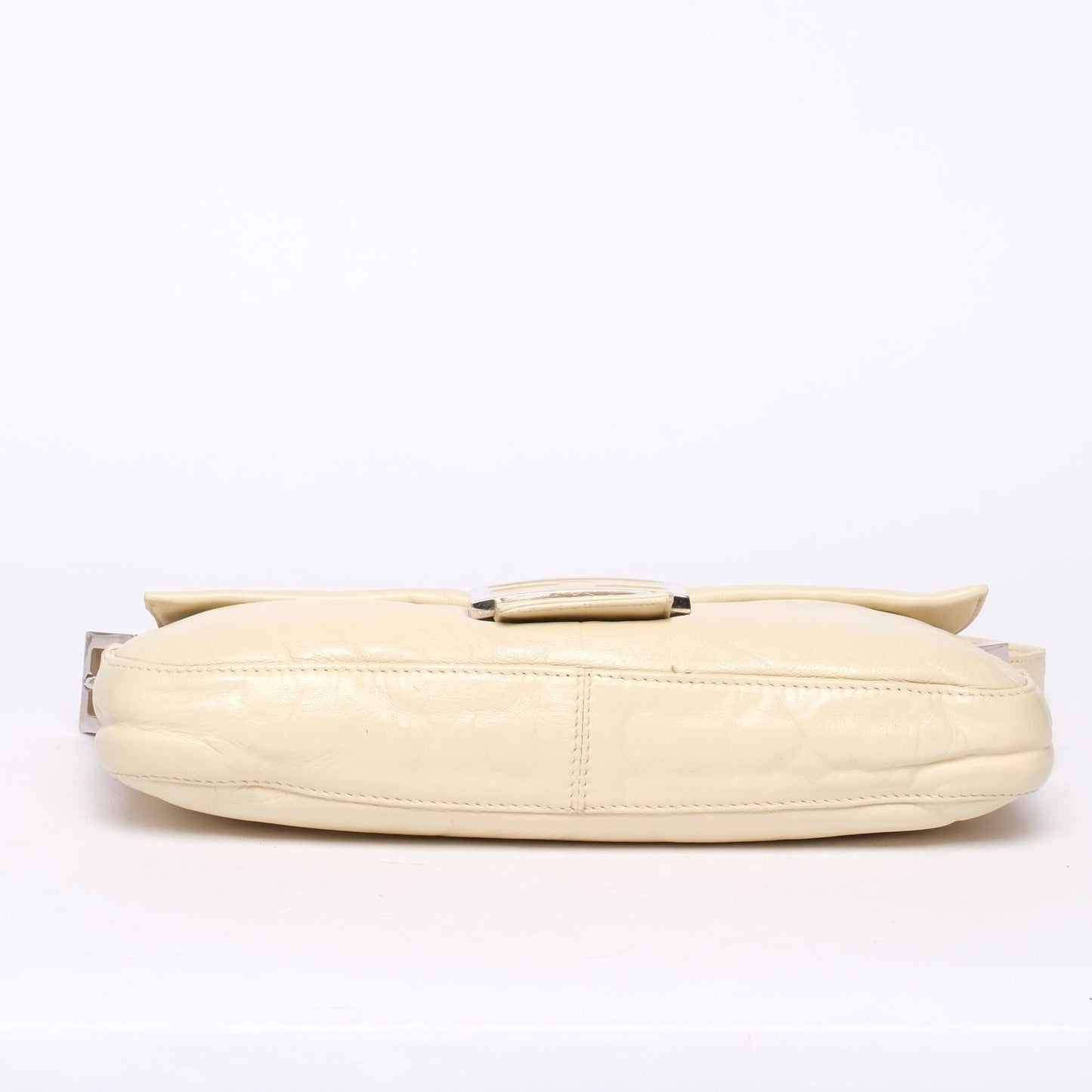Fendi Butter Yellow Leather Baguette Shoulder Bag
