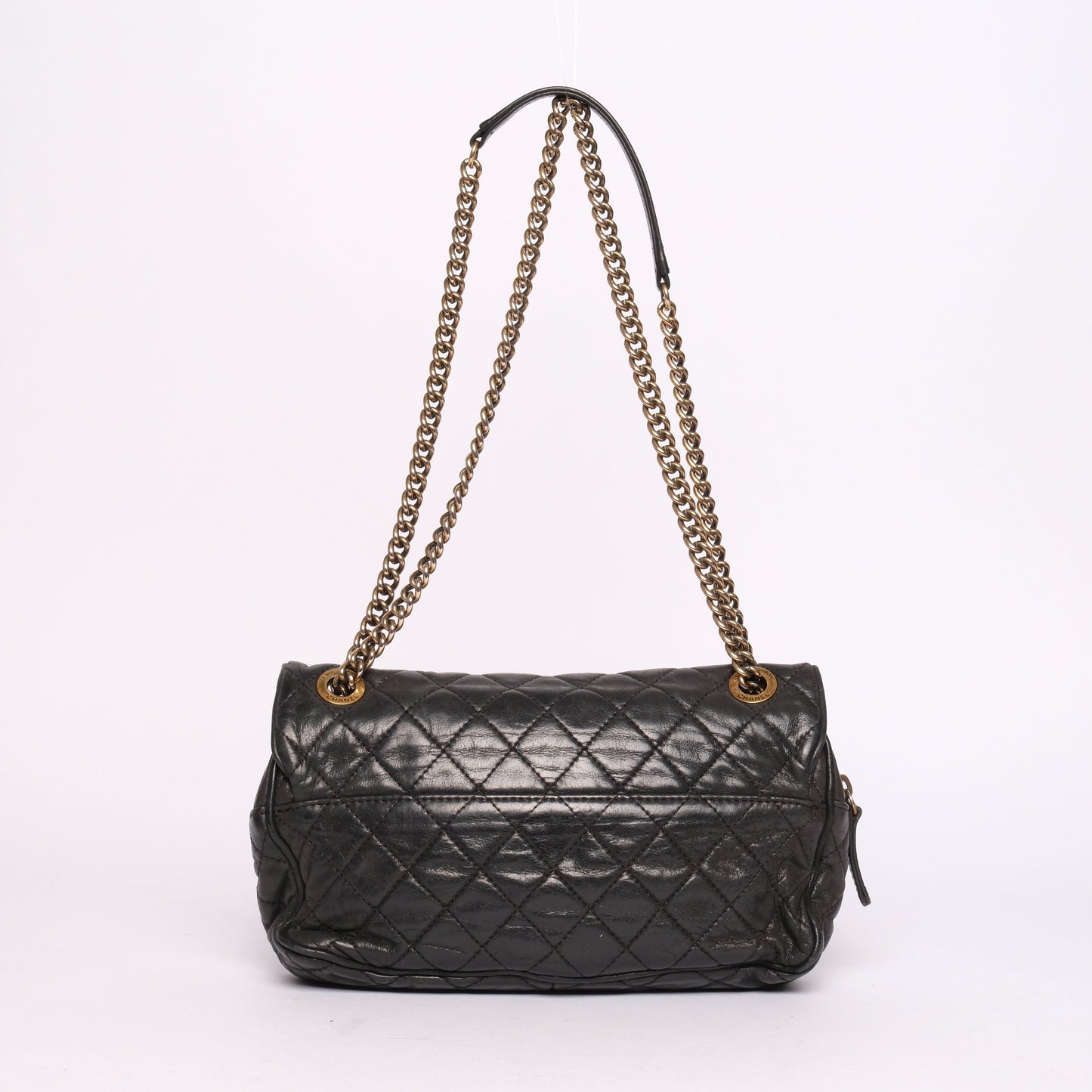 Chanel Dark Gray Lambskin Leather Quilted Flap GHW