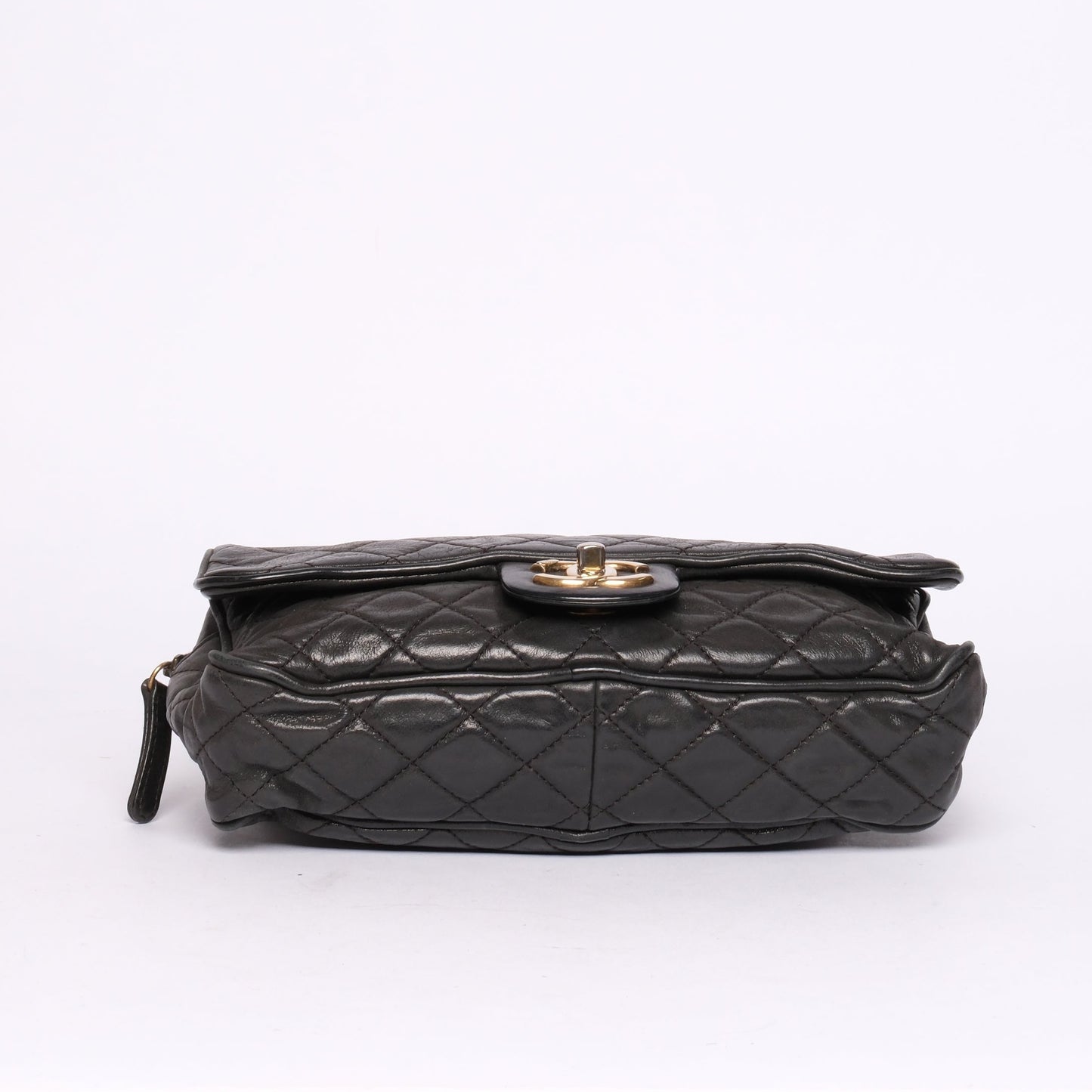 Chanel Dark Gray Lambskin Leather Quilted Flap GHW