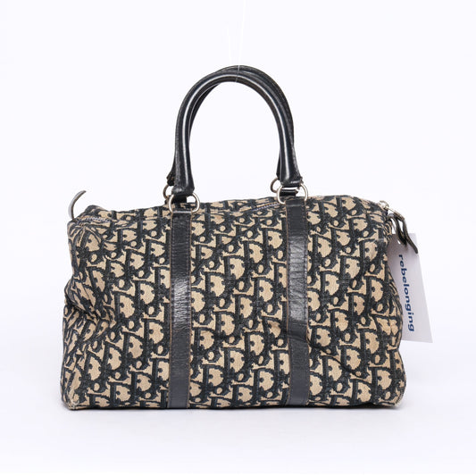 Christian Dior Trotter Monogram Navy Boston Bag