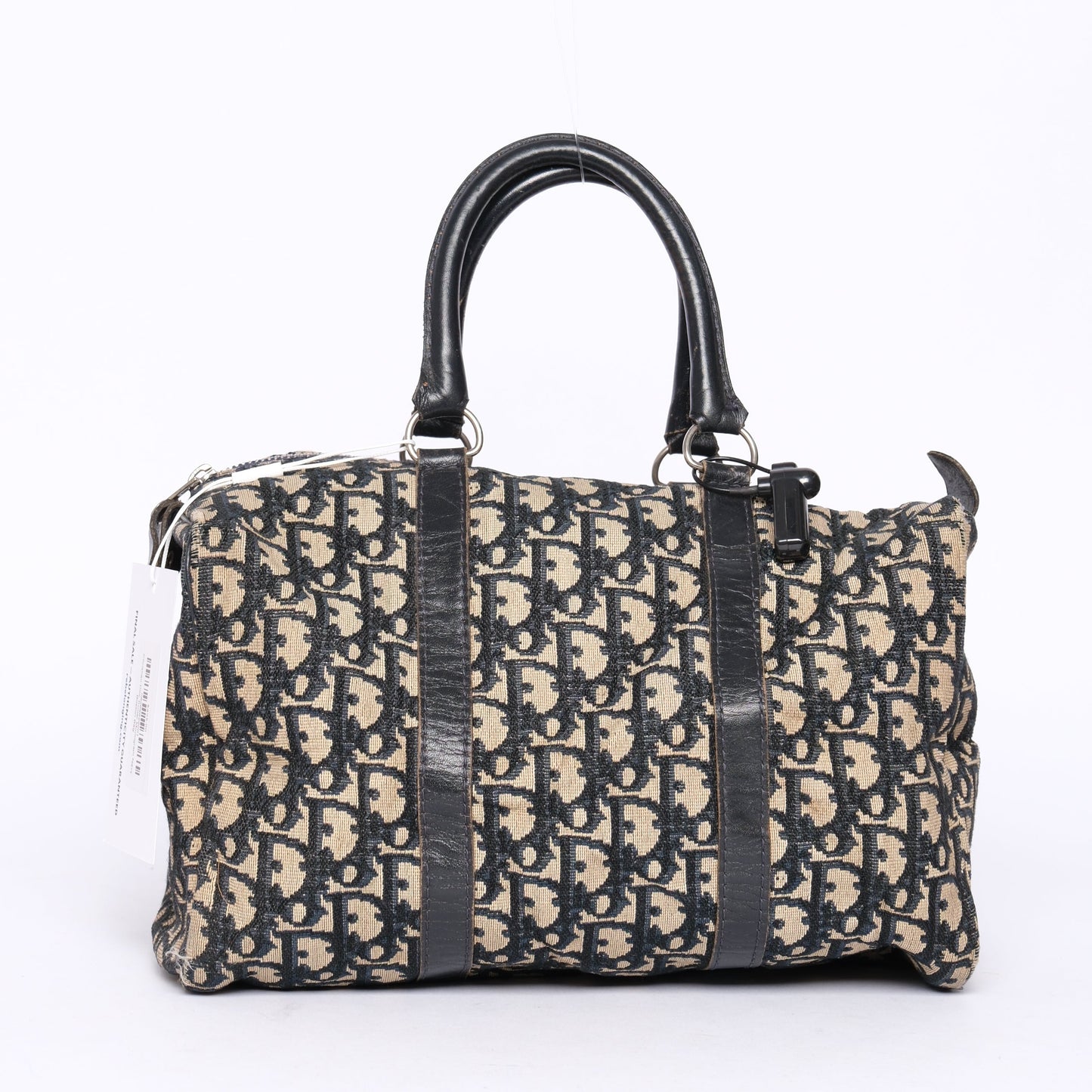 Christian Dior Trotter Monogram Navy Boston Bag
