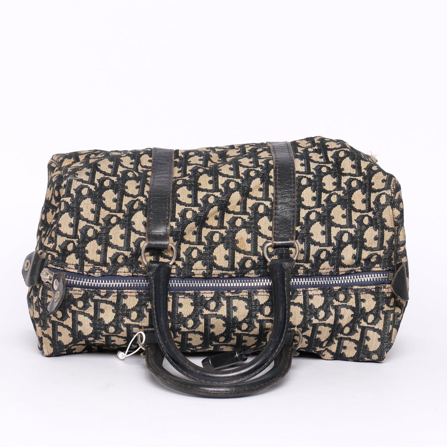 Christian Dior Trotter Monogram Navy Boston Bag