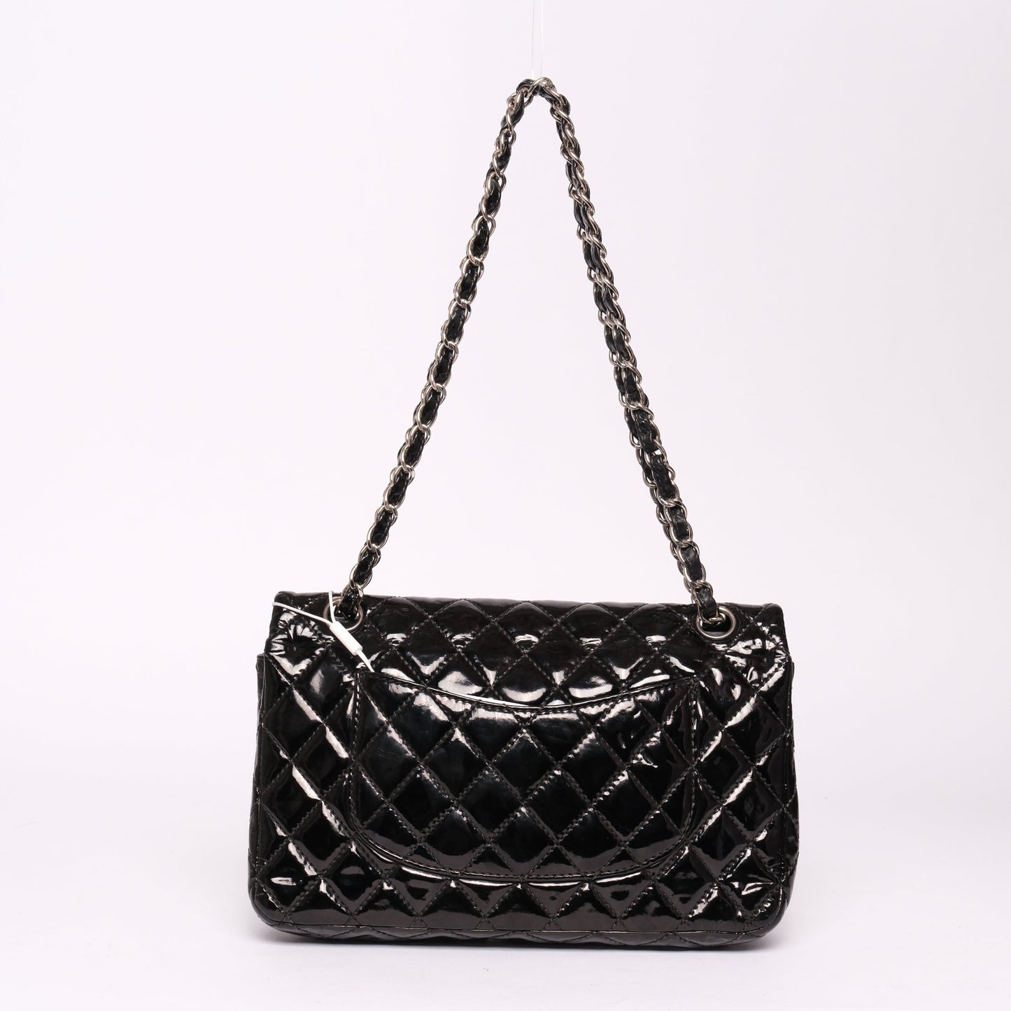 Chanel Black Patent Leather Double Flap Shoulder Bag