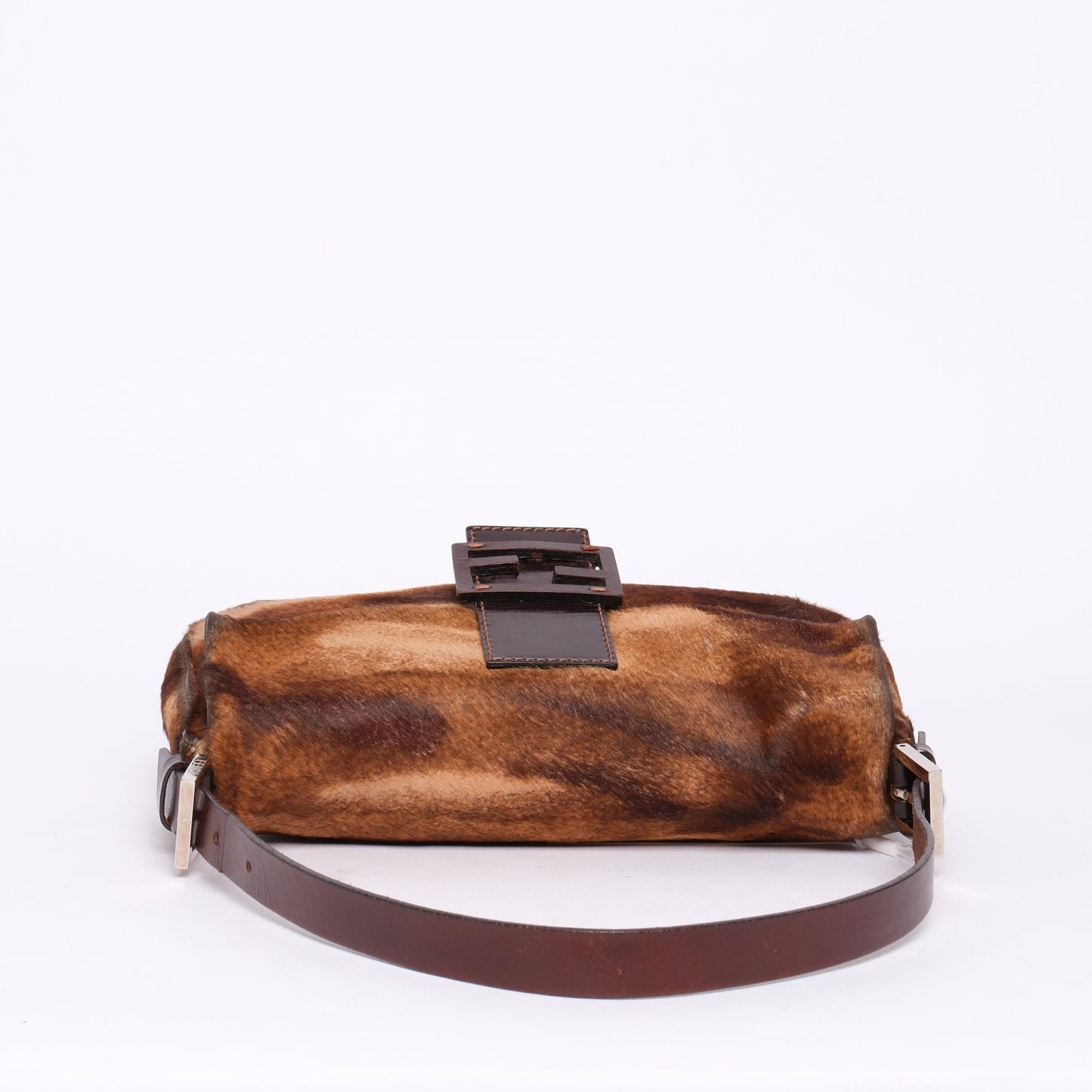 Fendi Brown Ponyhair Baguette Shoulder Bag