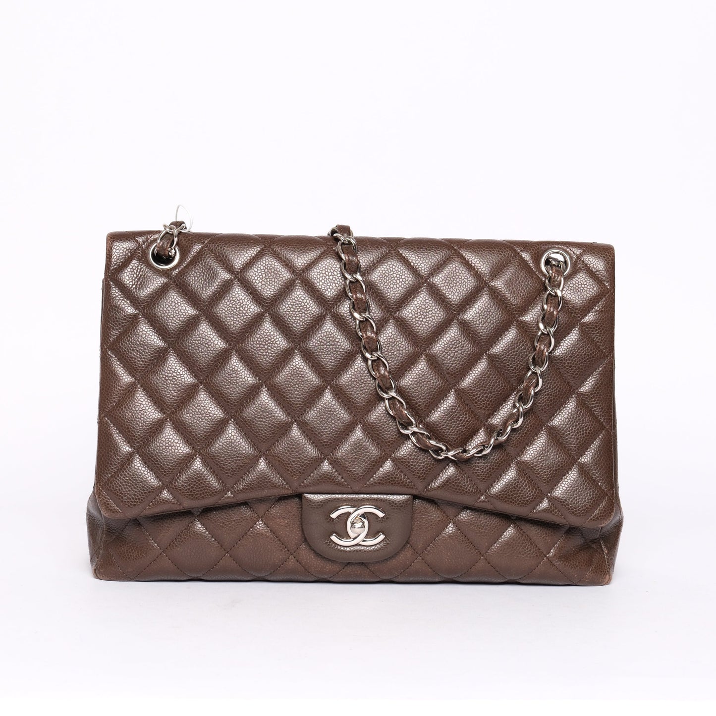 Chanel Brown Caviar Maxi Double Flap Bag