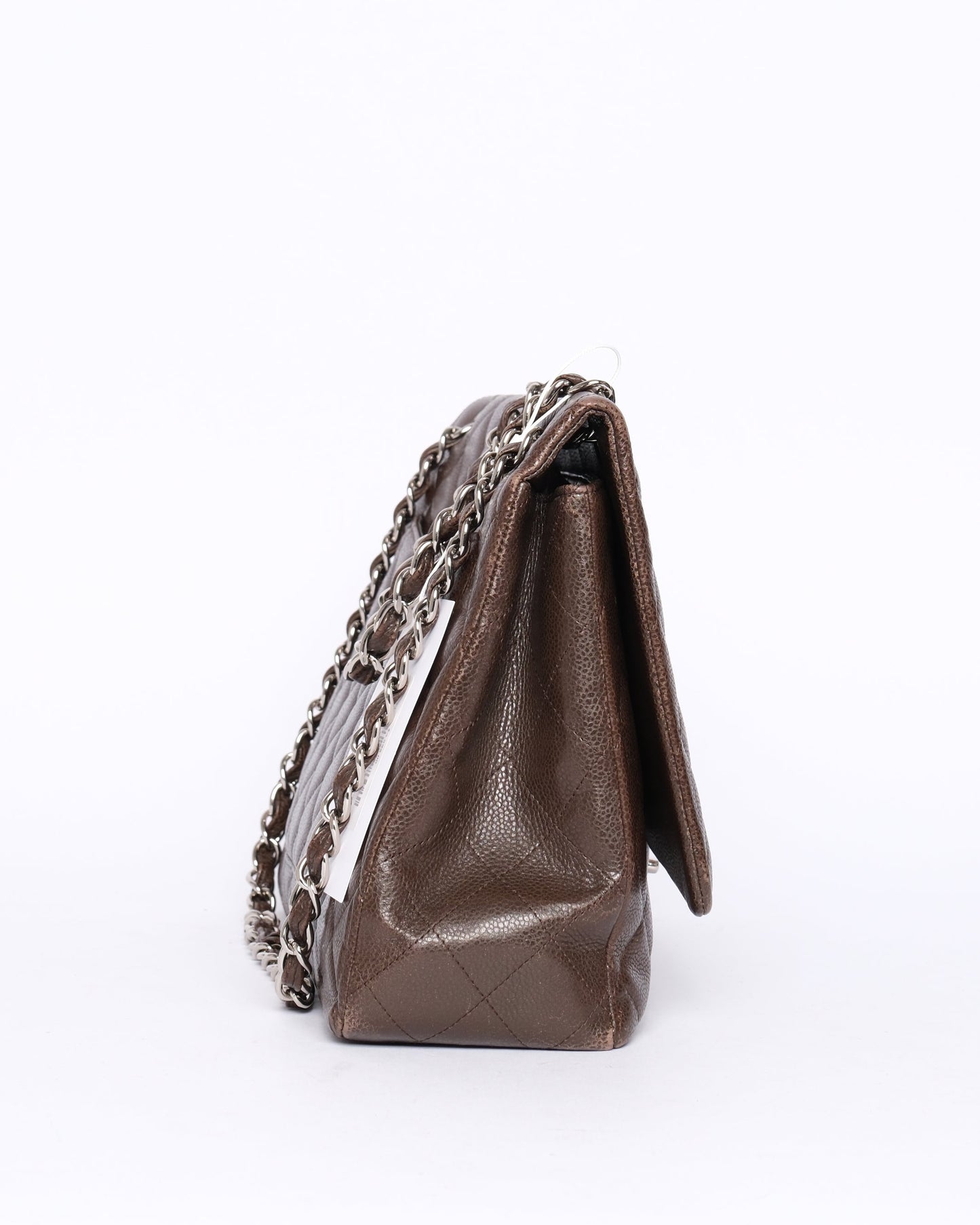 Chanel Brown Caviar Maxi Double Flap Bag