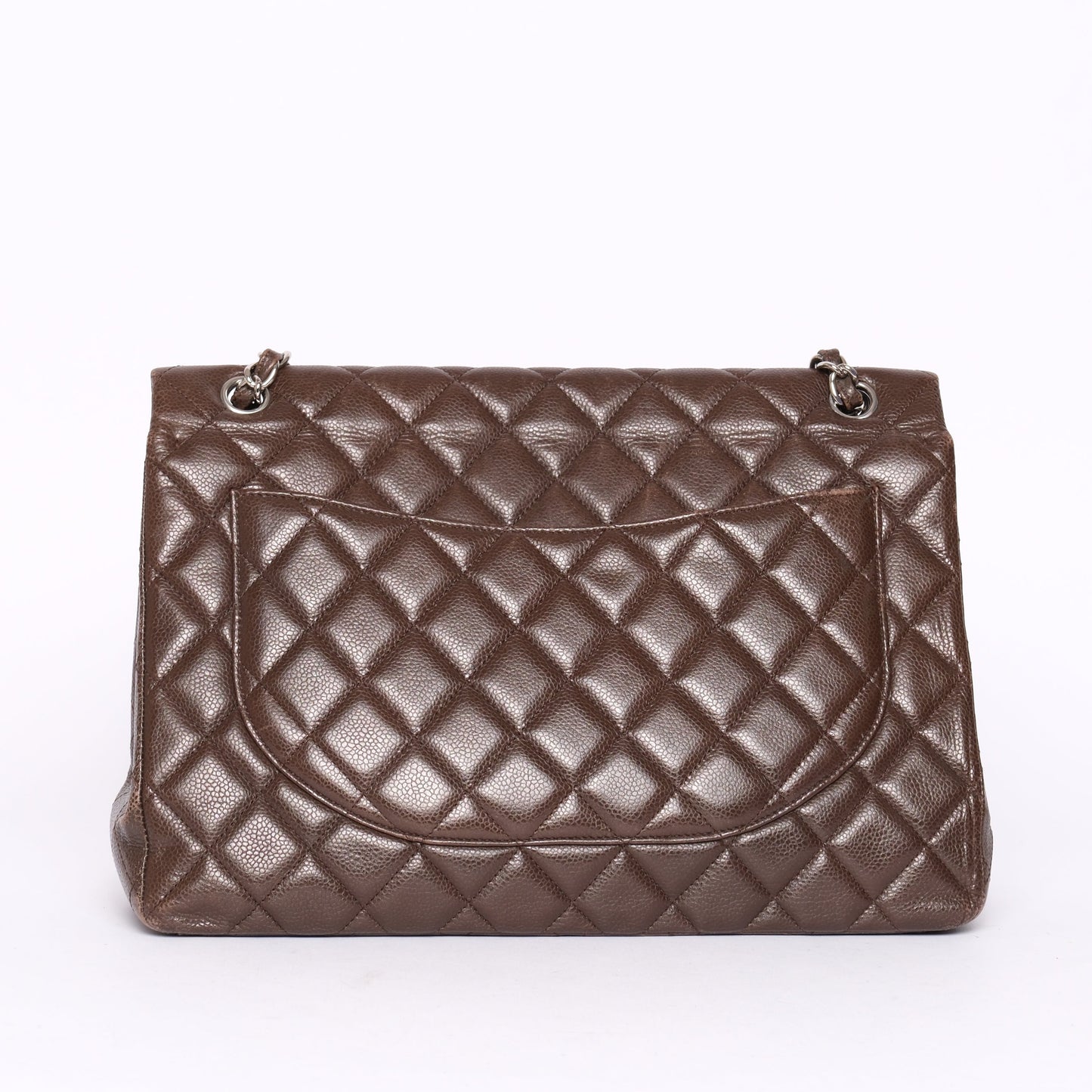 Chanel Brown Caviar Maxi Double Flap Bag