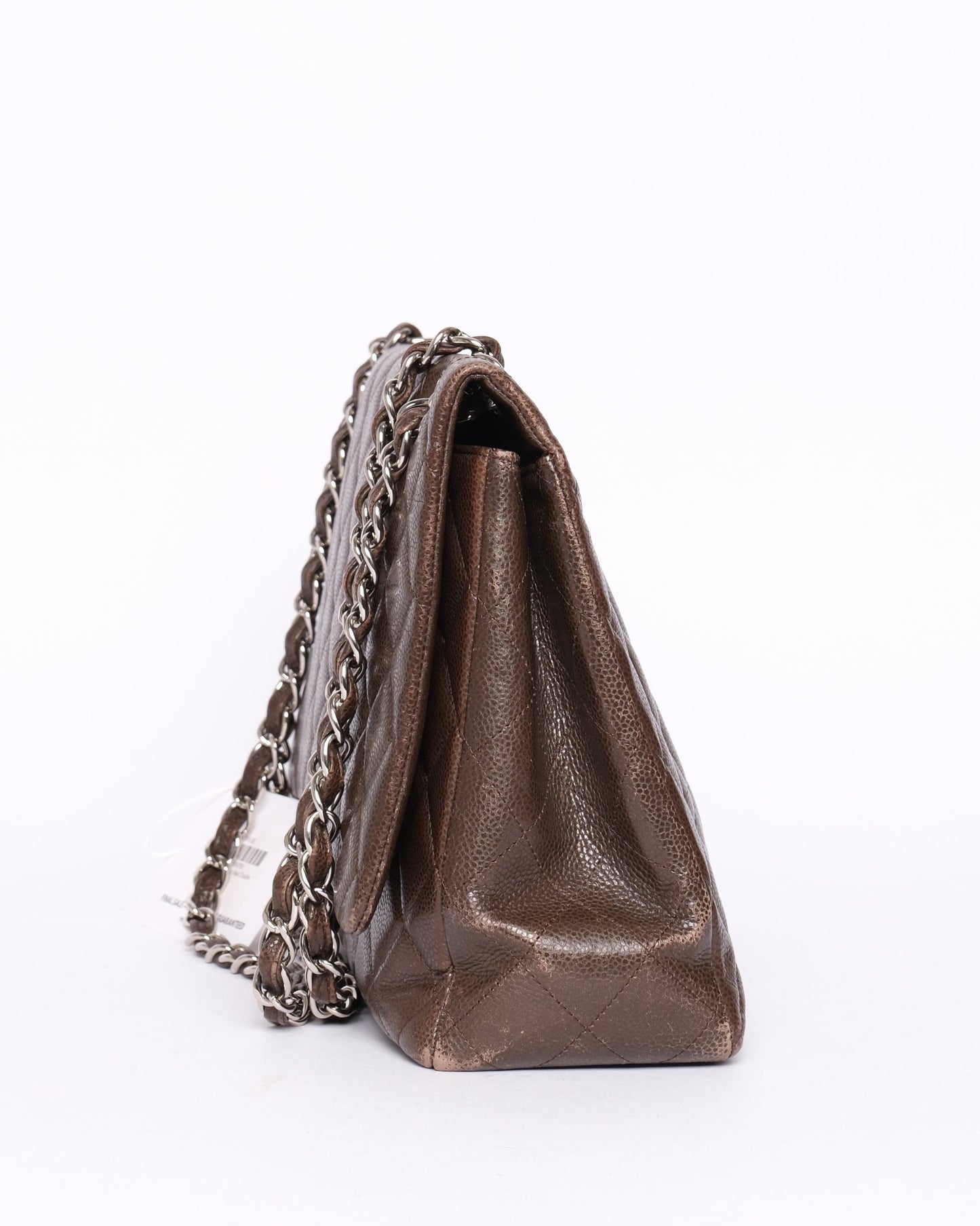 Chanel Brown Caviar Maxi Double Flap Bag