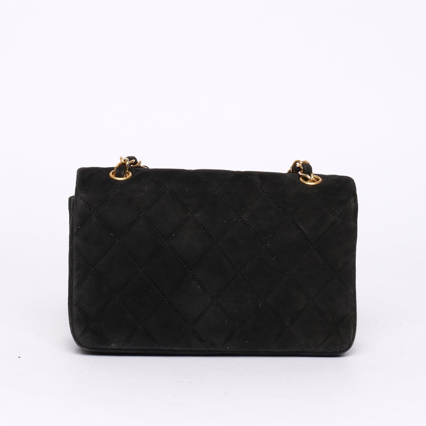 Chanel 24K GPHW Black Suede Mini Crossbody Bag