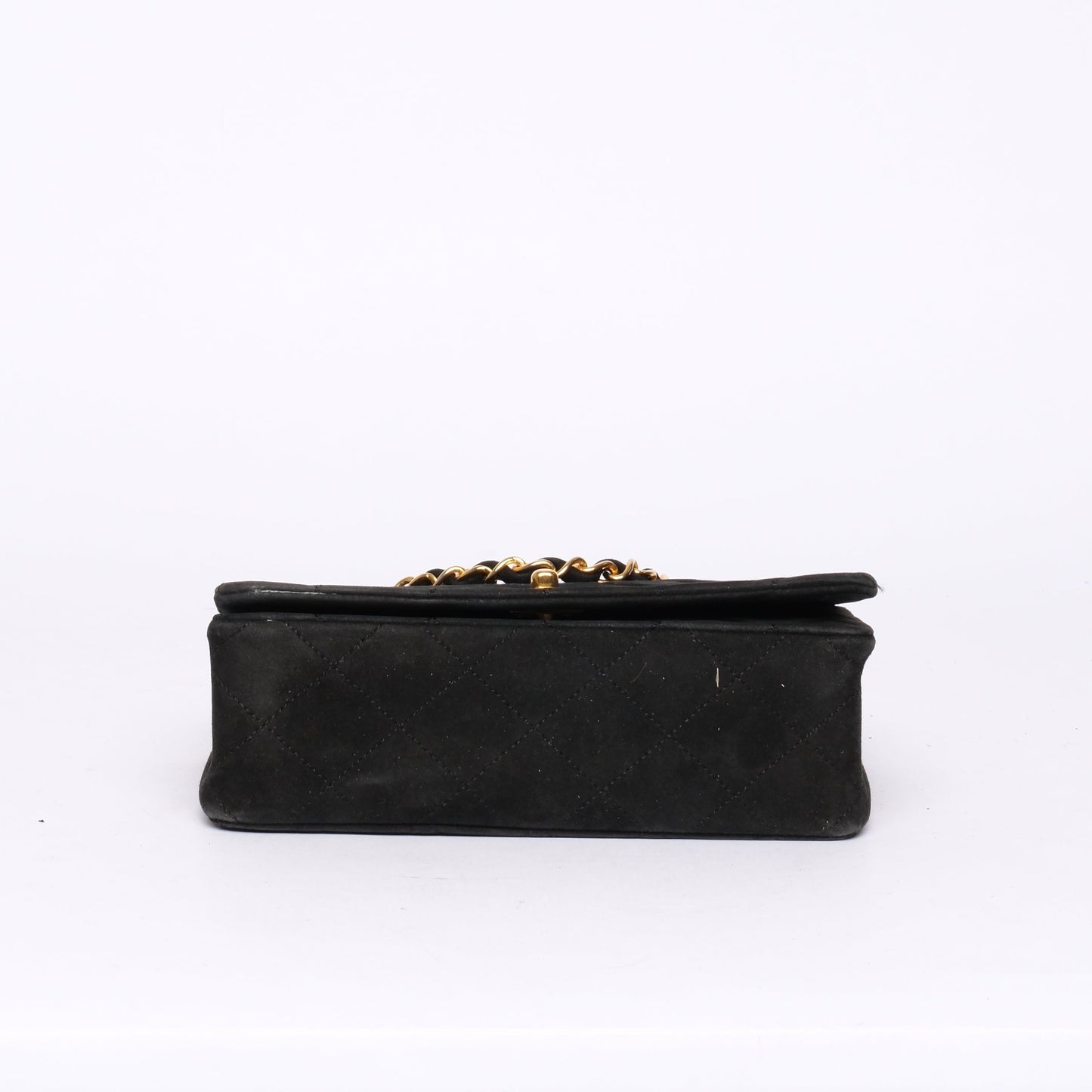 Chanel 24K GPHW Black Suede Mini Crossbody Bag