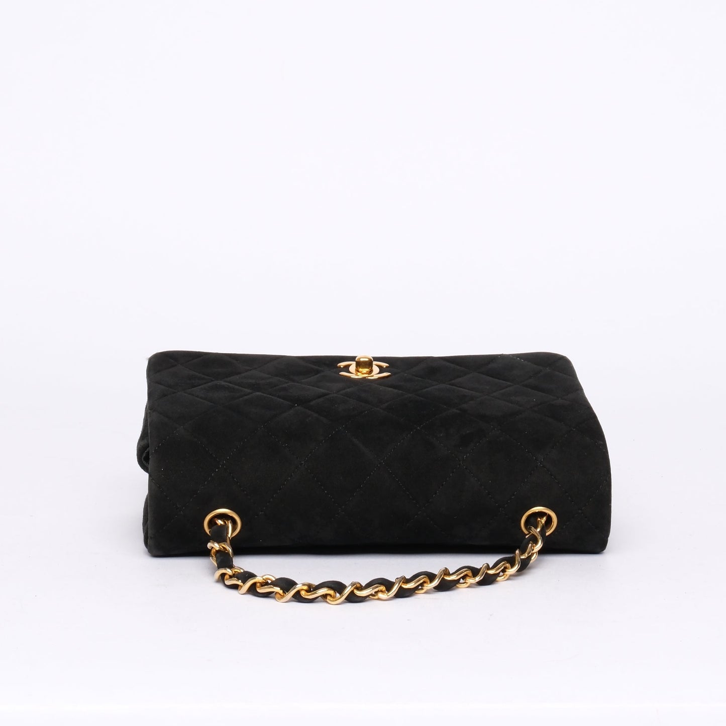 Chanel 24K GPHW Black Suede Mini Crossbody Bag