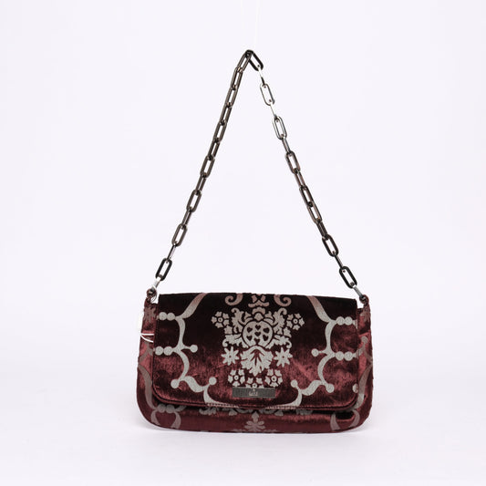 Gucci Tom Ford Burgundy Velour Woven Detail